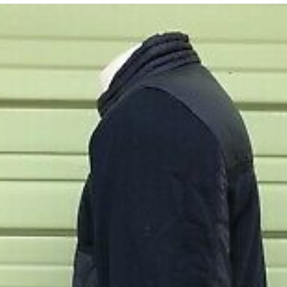 NEW ZARA Navy Blue quilted lightweight jacket contrast zip up large - Picture 9 of 9